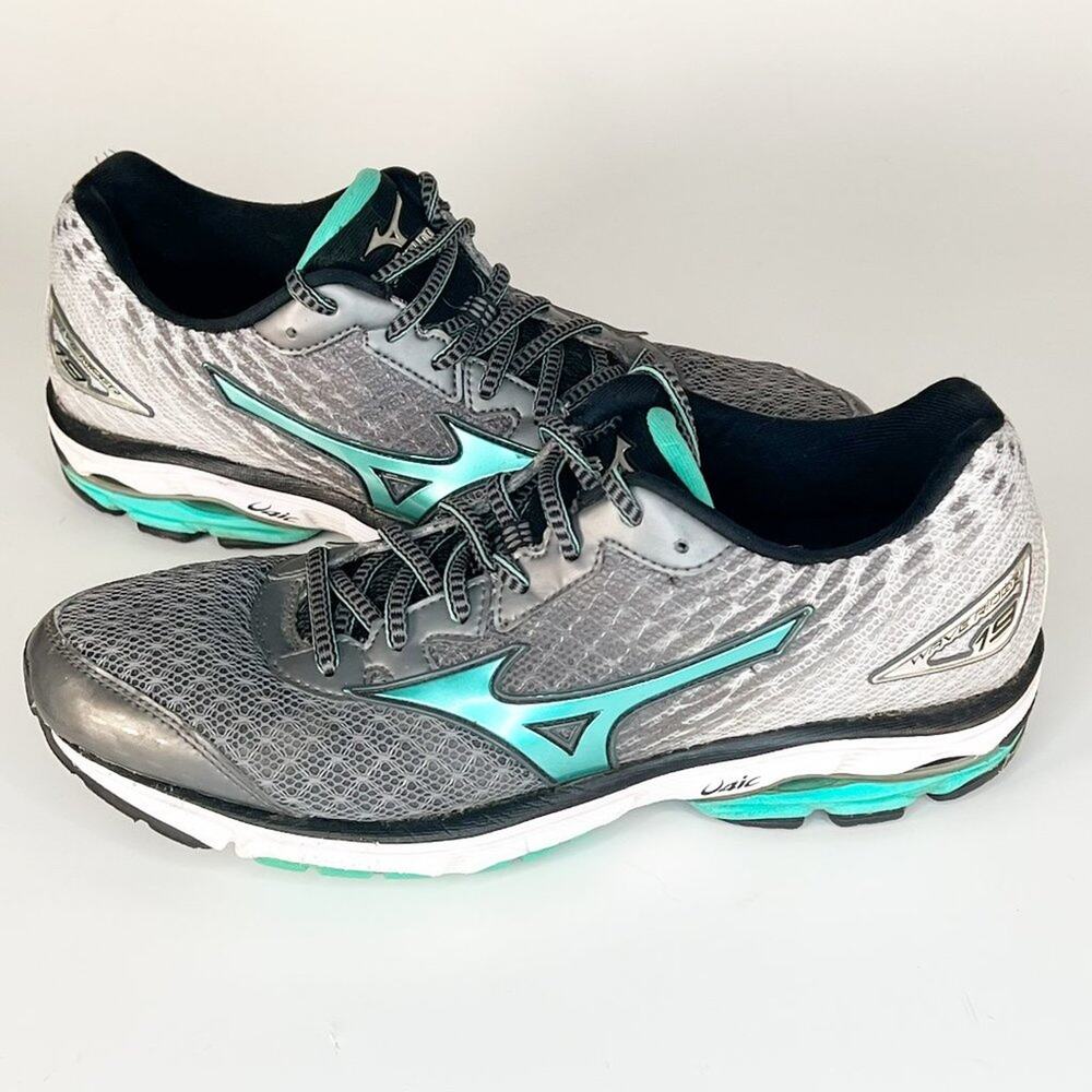 Mizuno Waver Rider 19 Running Sneakers Shoes Grey Green Women 9.5